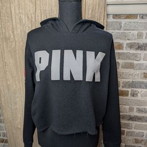 Black Hoodie with Gray 'PINK' Logo